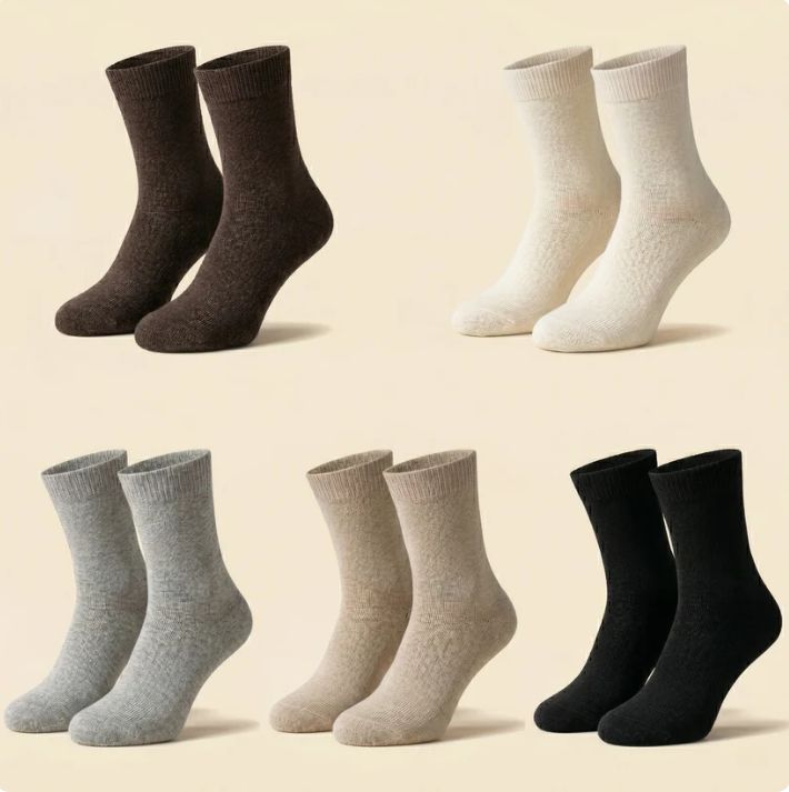 Chaussettes d’hiver en laine d’alpaga naturelle