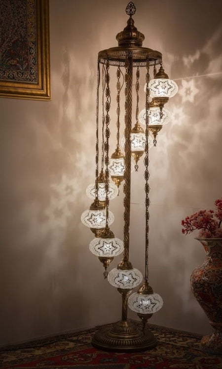 Turkish Mosaic Floor Lamp – 9 Globe - MALLTURK