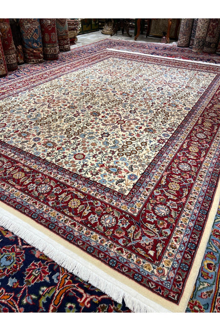 RD RAMAZAN DAG Hand Rug Art Hand-Woven Sumerbank Hereke Rug Signed Seven Mountains Flower Size 278x200 - MALLTURK