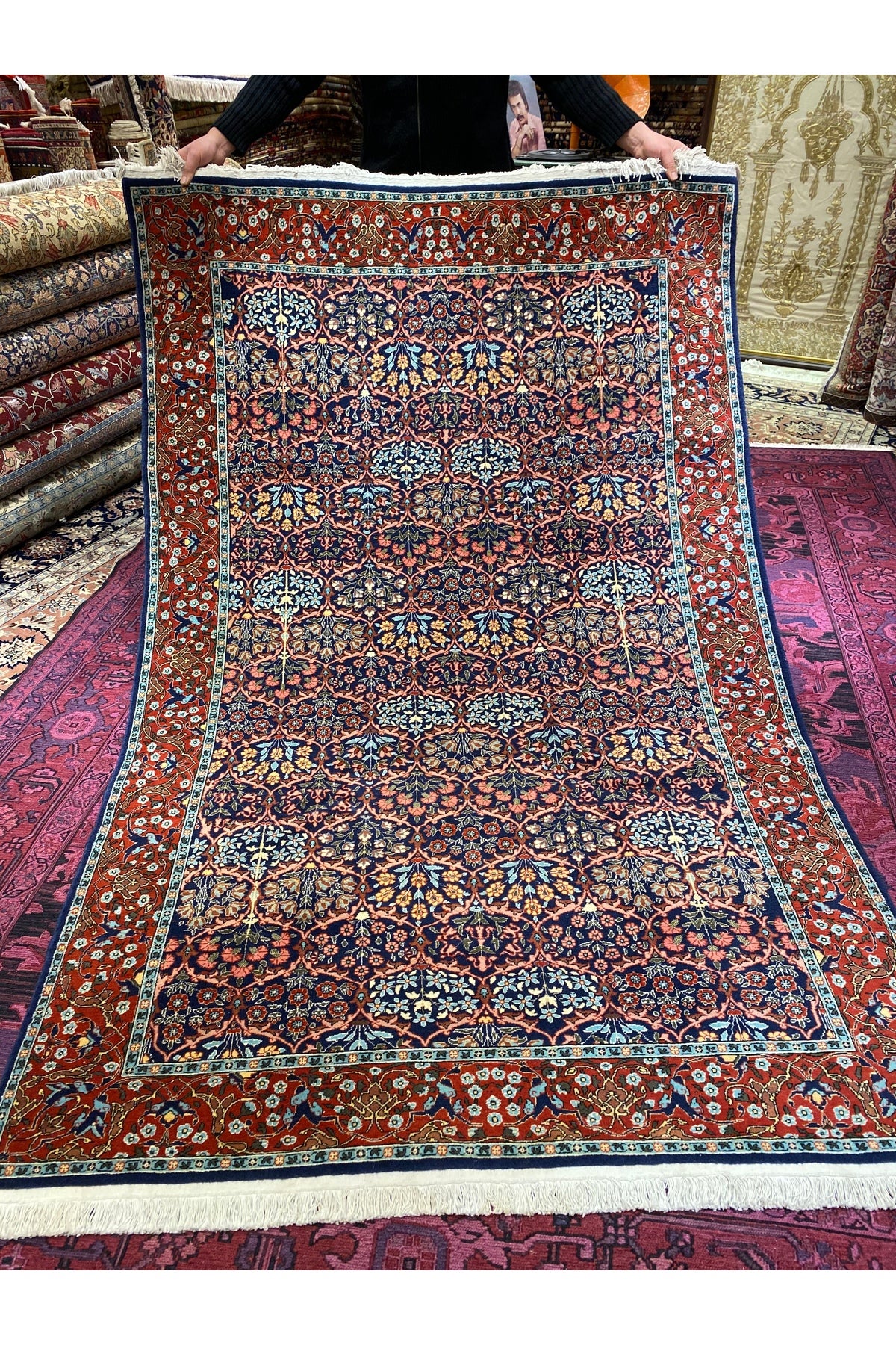 RD RAMAZAN DAG Hand Rug Art Hand-Woven Sumerbank Hereke Rug Karpuzlu Design 230x150 - MALLTURK