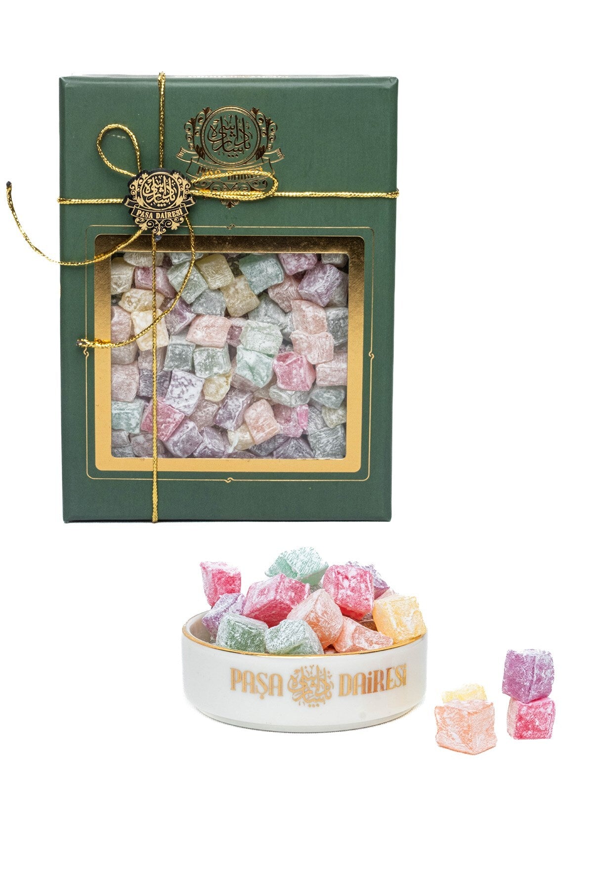 Pasa dairesi Assorted Fruit Flavored Mini Turkish Delight Gift Box kutulu 300 g - MALLTURK
