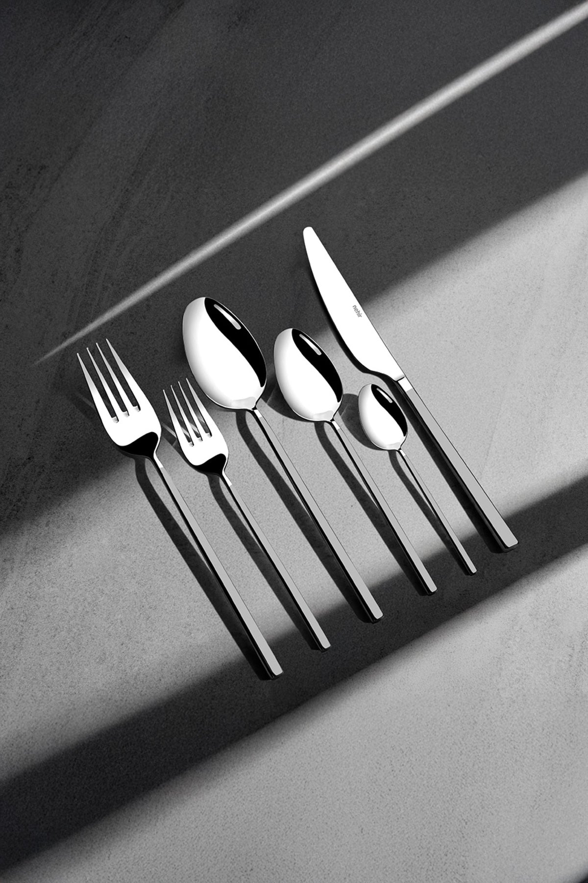 Nehir gloria Satin 12 Place Setting 72 Piece Boxed Flatware Set - MALLTURK