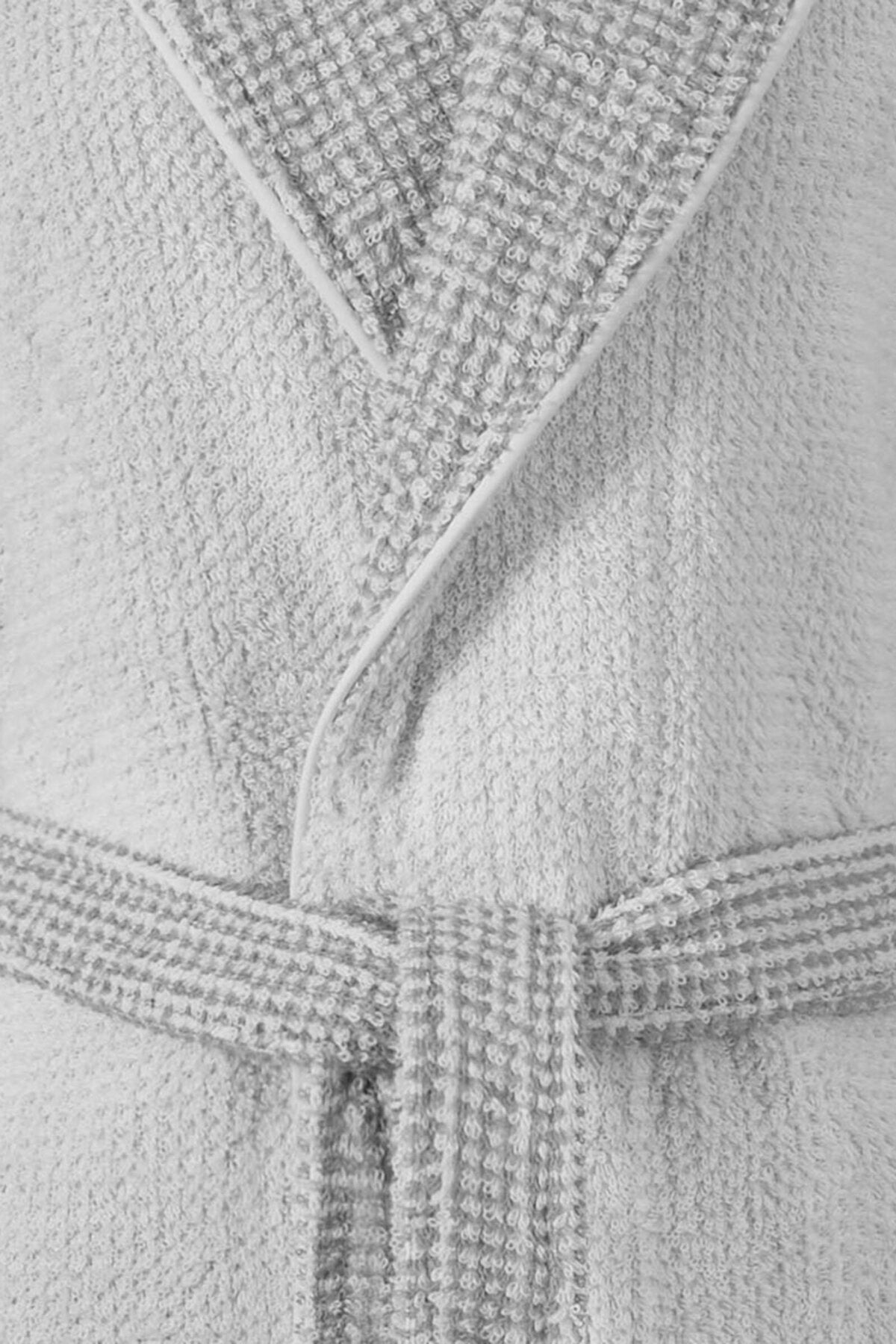 Ozdilek Sadem Organic Plaid Shawl Collar Bathrobe - MALLTURK