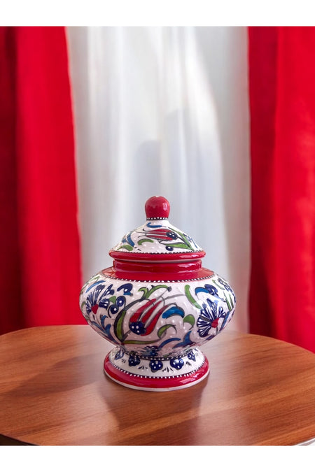 STORESZA Handmade Kutahya Tile Footed Tile Candy Bowl - MALLTURK