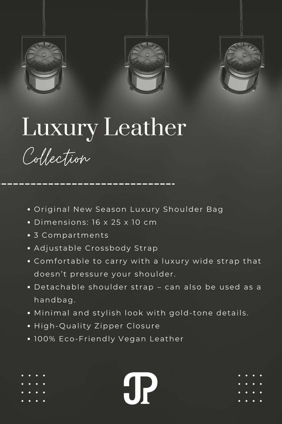Just Polo Original Women's 3-Compartment Luxury Soft Leather Adjustable Crossbody Bag with Chain Detail Shoulder Bag - MALLTURK