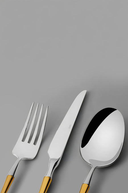 Nehir marbella altin Plain 6 Place Setting 36 Piece Boxed Flatware Set - MALLTURK