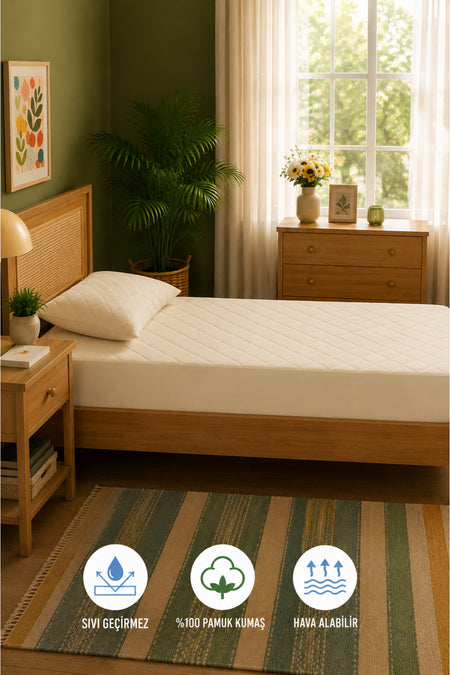 sevilya Waterproof Cotton Quilted Pillow Protector - MALLTURK