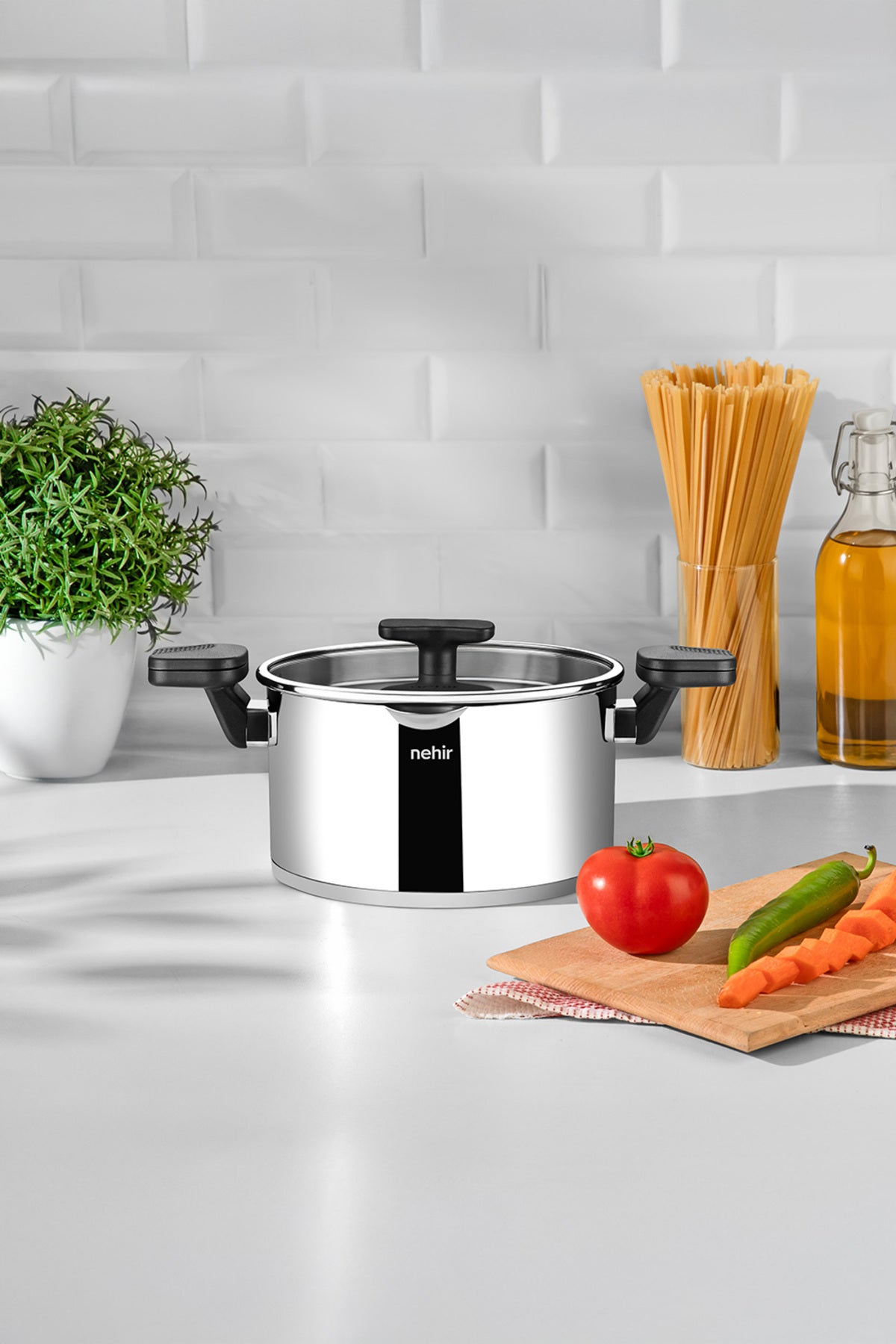Nehir Roma Suzgec with Lid Fonksiyonel Stock Pot