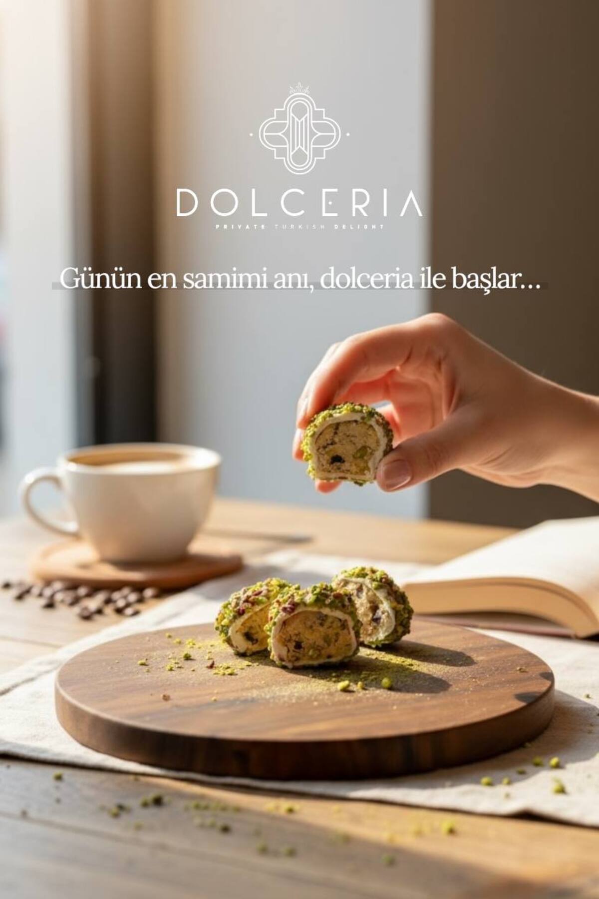 Dolceria premium Pistachio Rolled Turkish Delight - MALLTURK