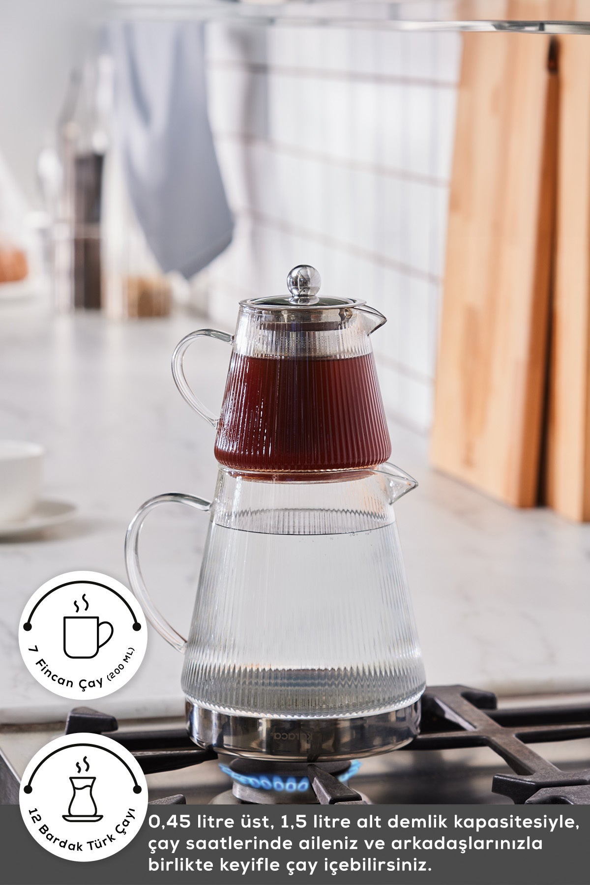 Karaca Keops Borosilicate Glass Teapot - MALLTURK