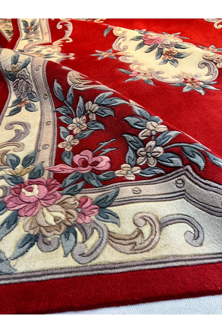 RD RAMAZAN DAG Hand Rug Art Hand-Woven Embossed Chinese Rug Premium Quality Wool Weave Red Color Size 240x170 - MALLTURK