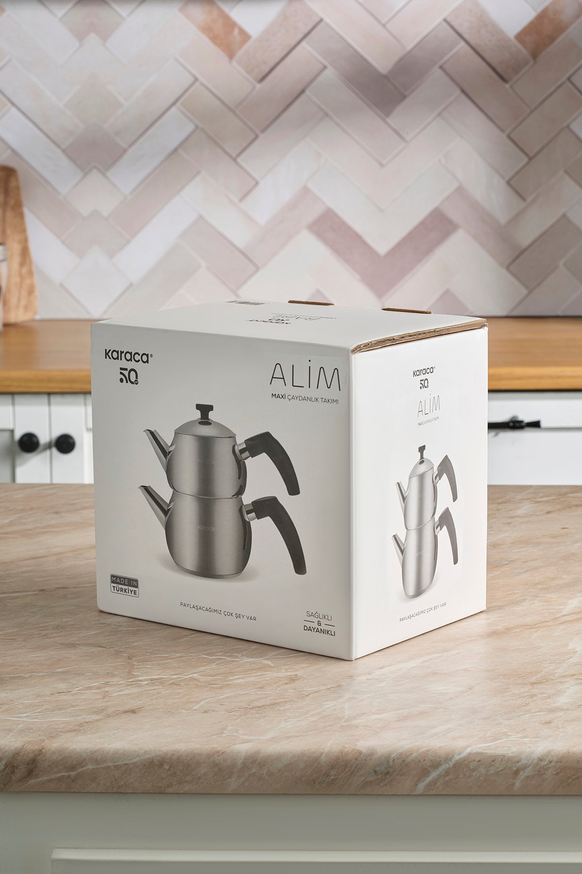 Karaca Alim Teapot Set Black Maxi - MALLTURK