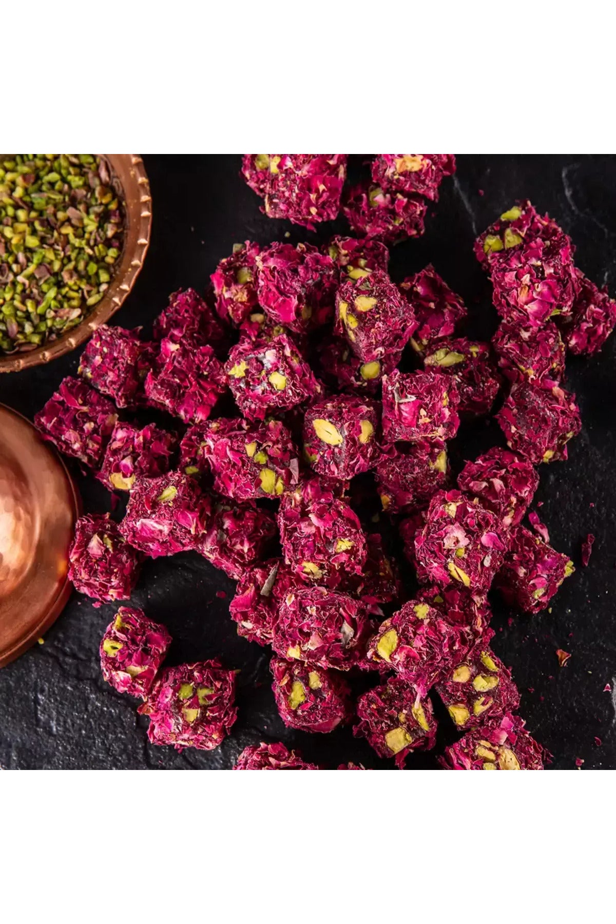 Pirsefa Pistachio Rose Petal Double Roasted Turkish Delight 400 g kutu