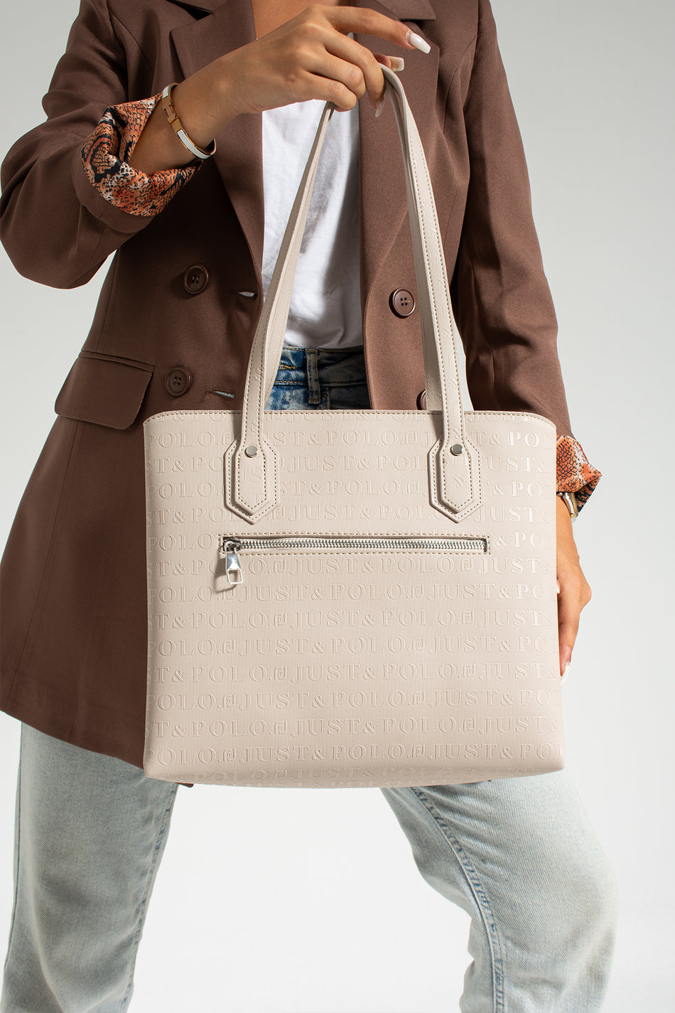 Just Polo Women's Shoulder Bag Stone - MALLTURK