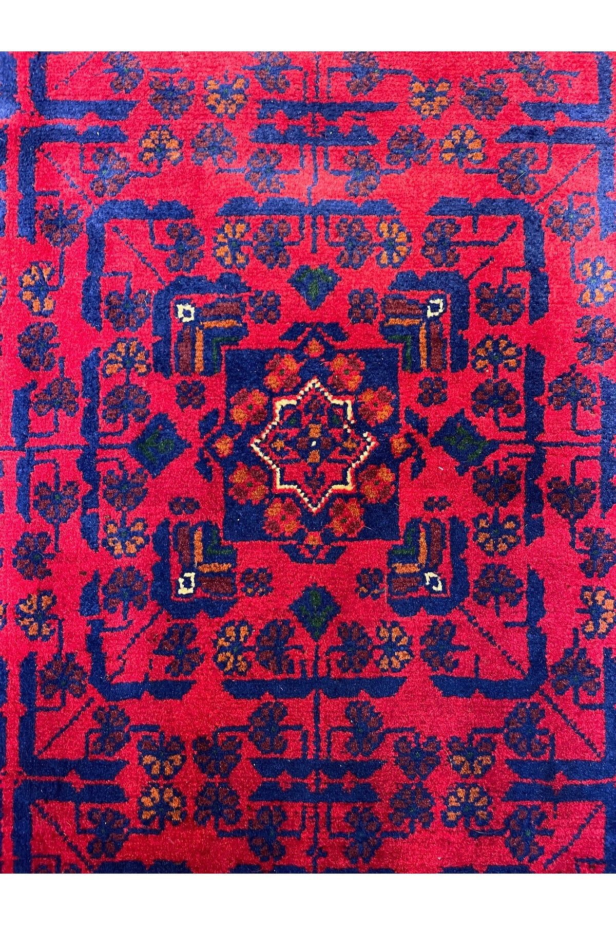 Afghan Rug Hand-Woven 100% Wool Harika Yildiz Pattern