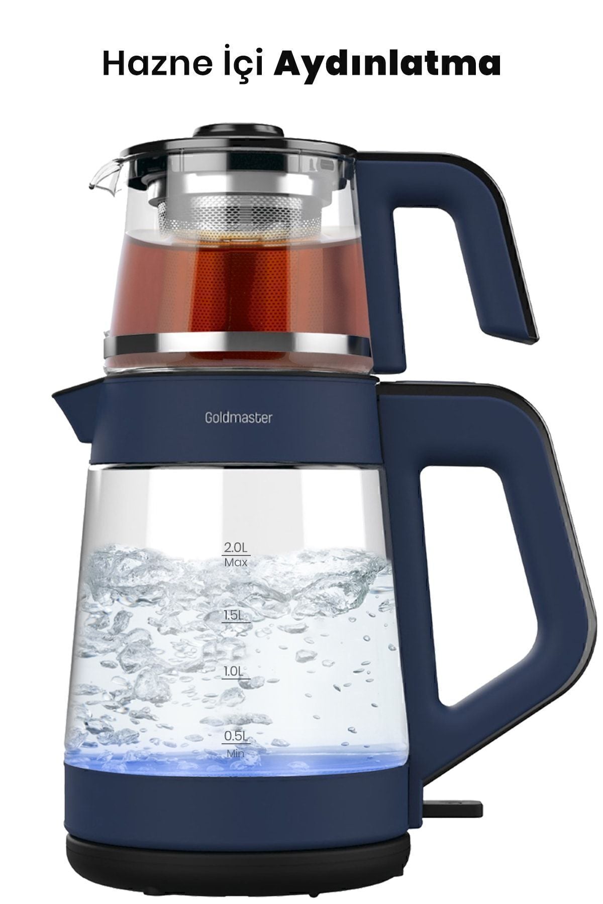 GoldMaster German Schott Glass Teapot and Wide Body Tea Maker and LED Lighted Water Kettle - MALLTURK