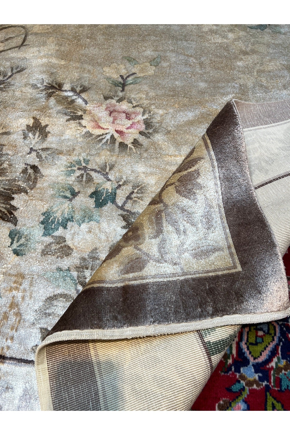 RD RAMAZAN DAG Hand Rug Art Hand-Woven Carved Chinese Silk Rug Size 220x166 - MALLTURK