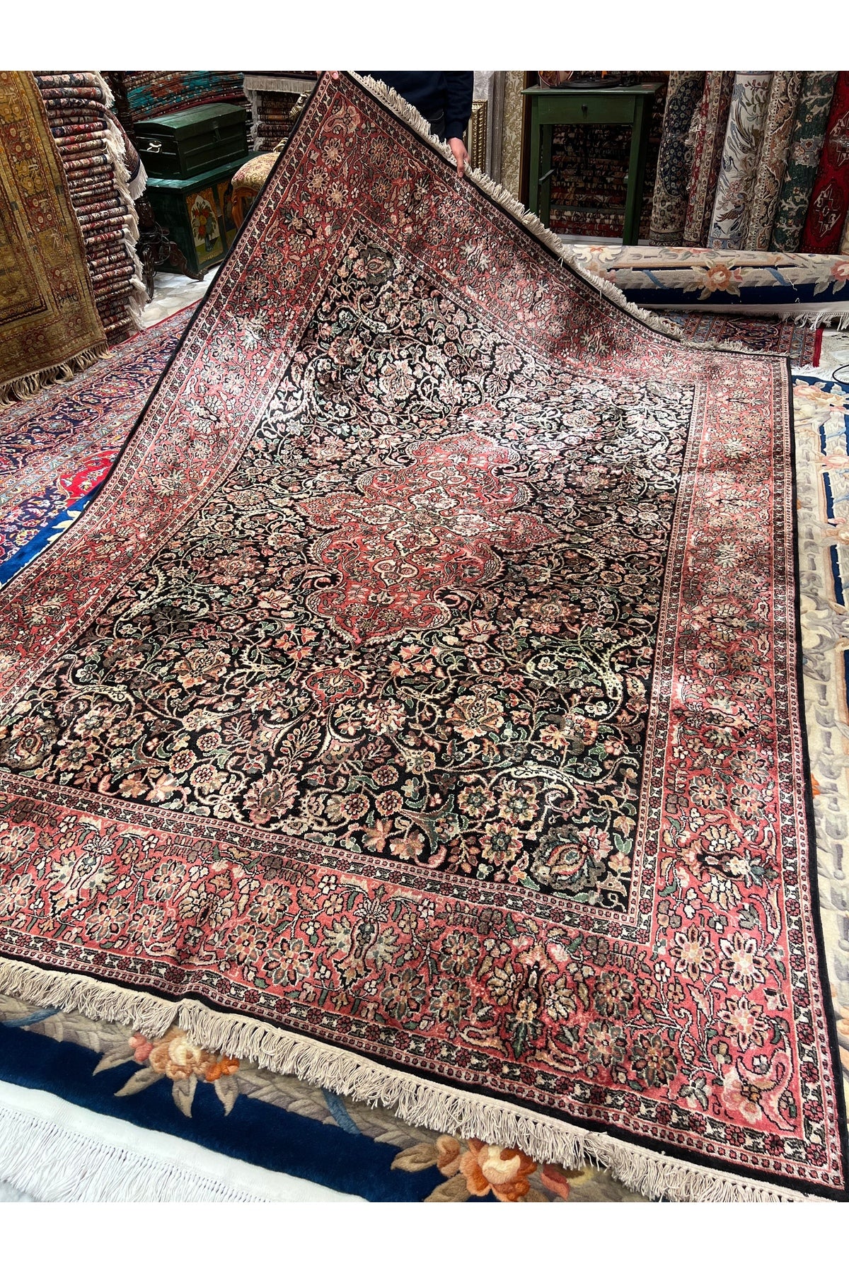 RD RAMAZAN DAG Hand Rug Art Hand-Woven Indian Silk Rug 305x212 - MALLTURK