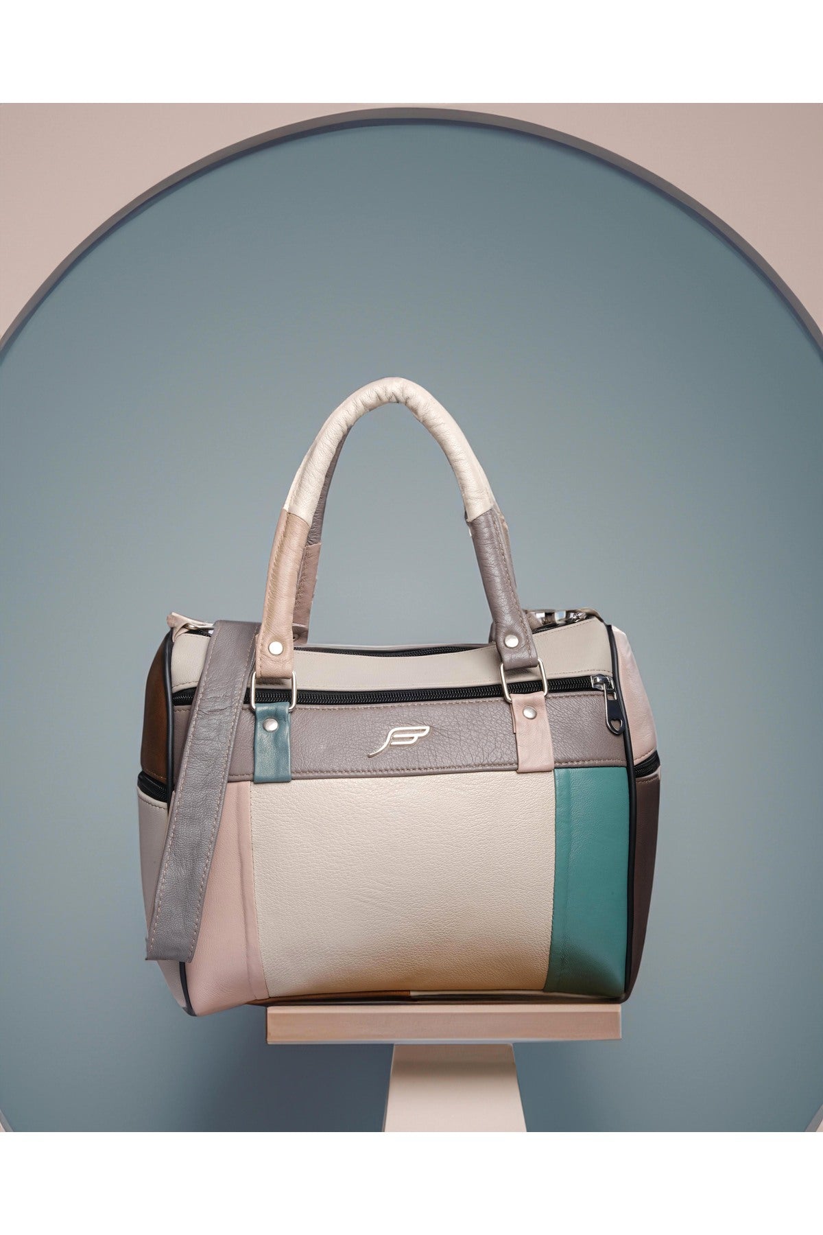 Fubileather Genuine Leather Shoulder and Arm Strap Mom Bag