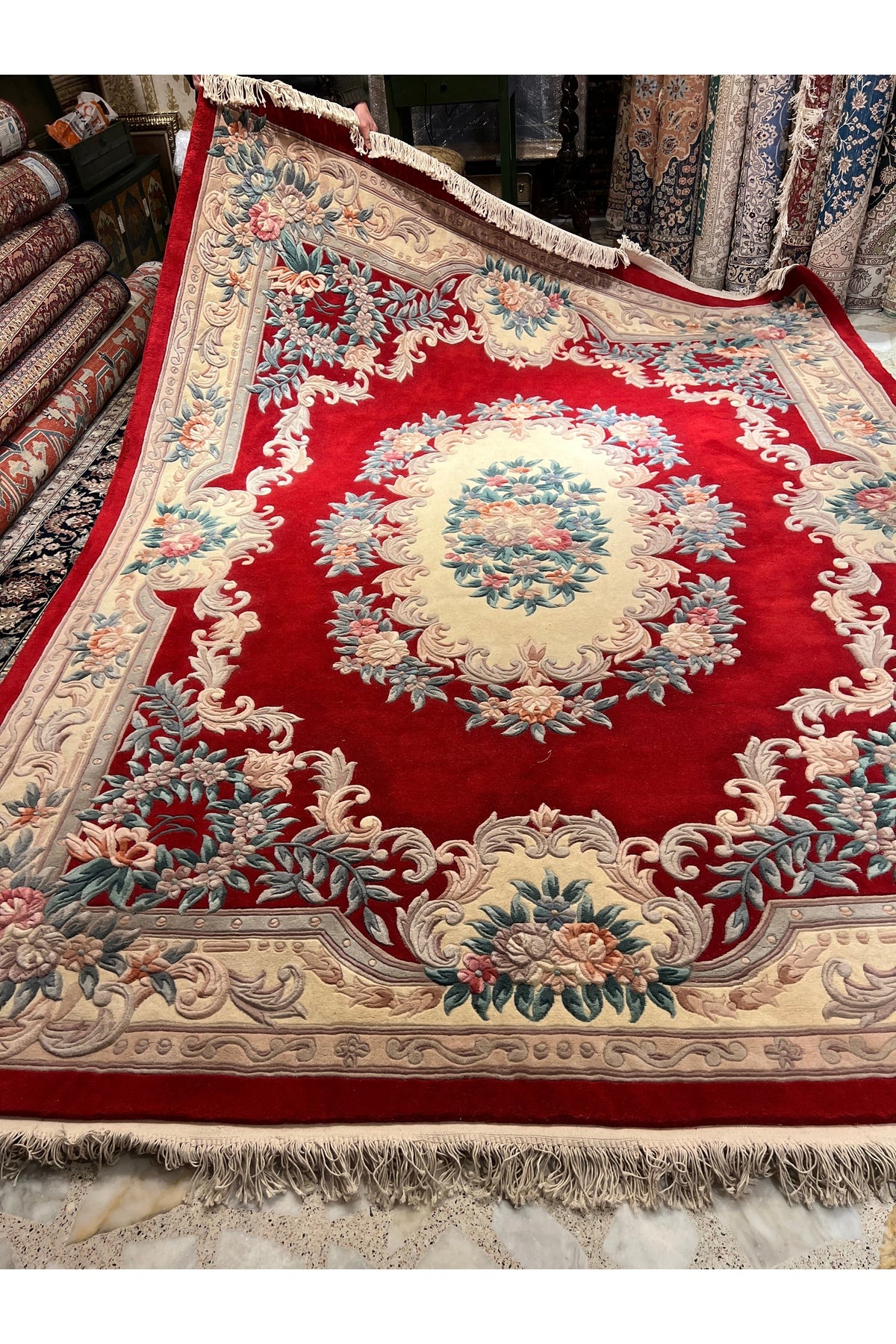 RD RAMAZAN DAG Hand Rug Art Hand-Woven Embossed Chinese Rug Red Color Size 320x245 - MALLTURK