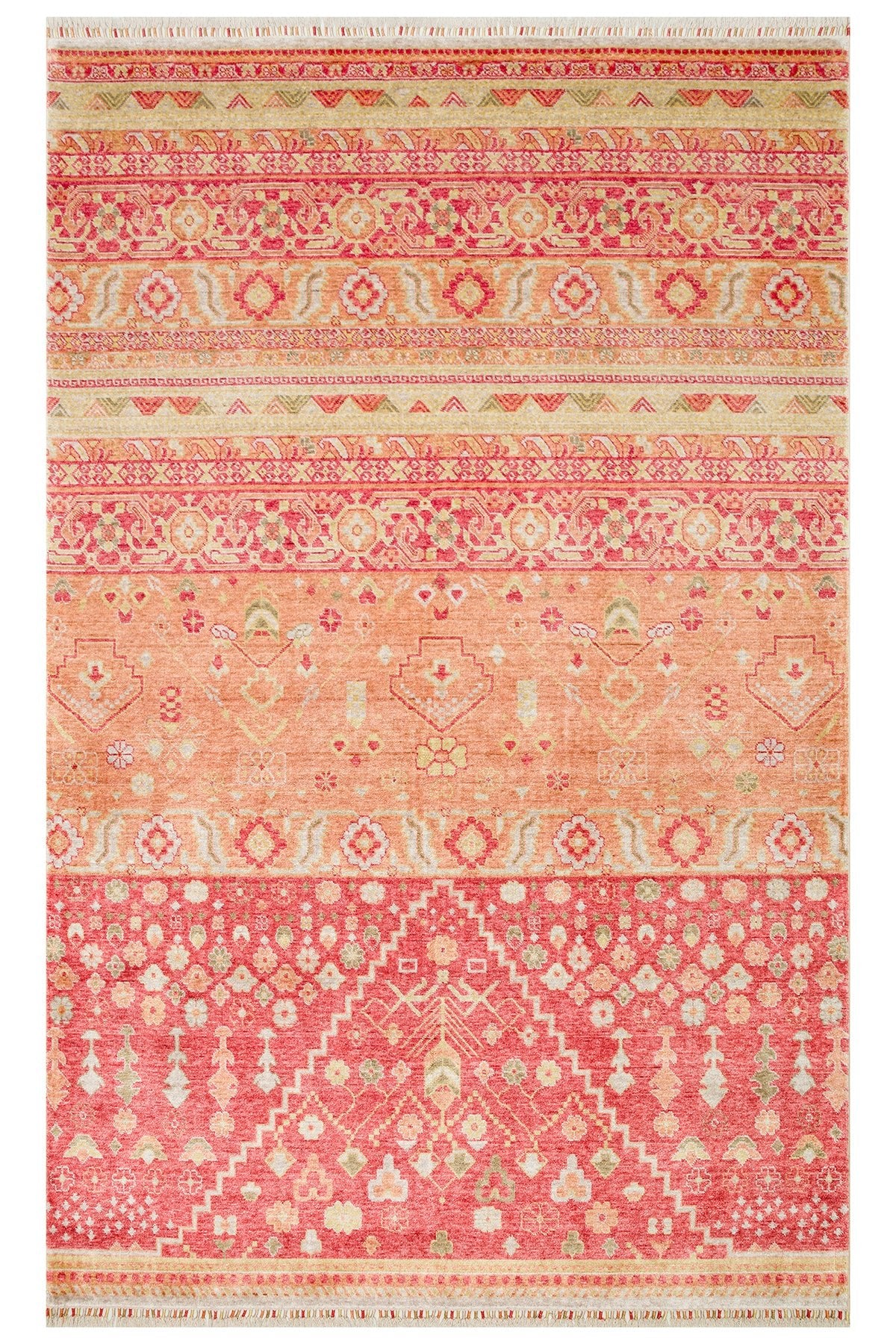Eko Hali Zara ZR 17 Red Autumnn is a special loom rug shaped by the intensive handiwork of women from Usak. - MALLTURK