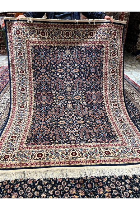 RD RAMAZAN DAG Hand Rug Art Hand-Woven Sumerbank Hereke Rug Signed Seven Mountains Flower Design Premium Quality Size 195x154 - MALLTURK