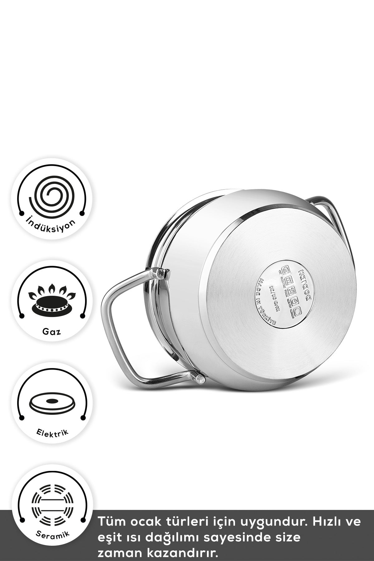 Karaca Emirgan Induction Compatible 8 Piece Cookware Set - MALLTURK