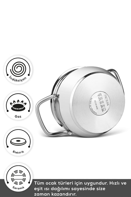 Karaca Emirgan Induction Compatible 8 Piece Cookware Set - MALLTURK