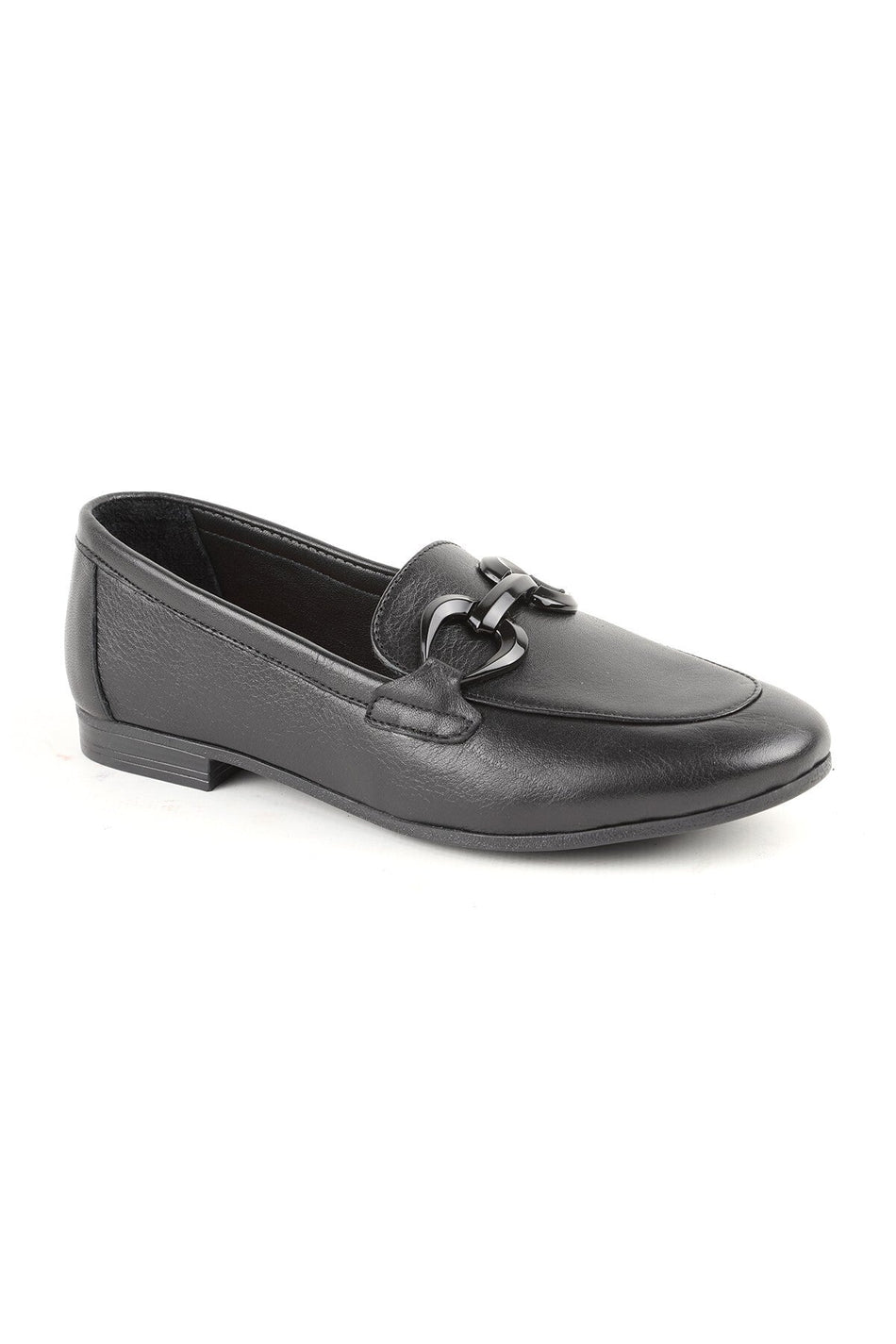 L081.24201 Genuine Leather Elegant Buckle Thermo Sole Flat Women's Casual Loafer Shoes