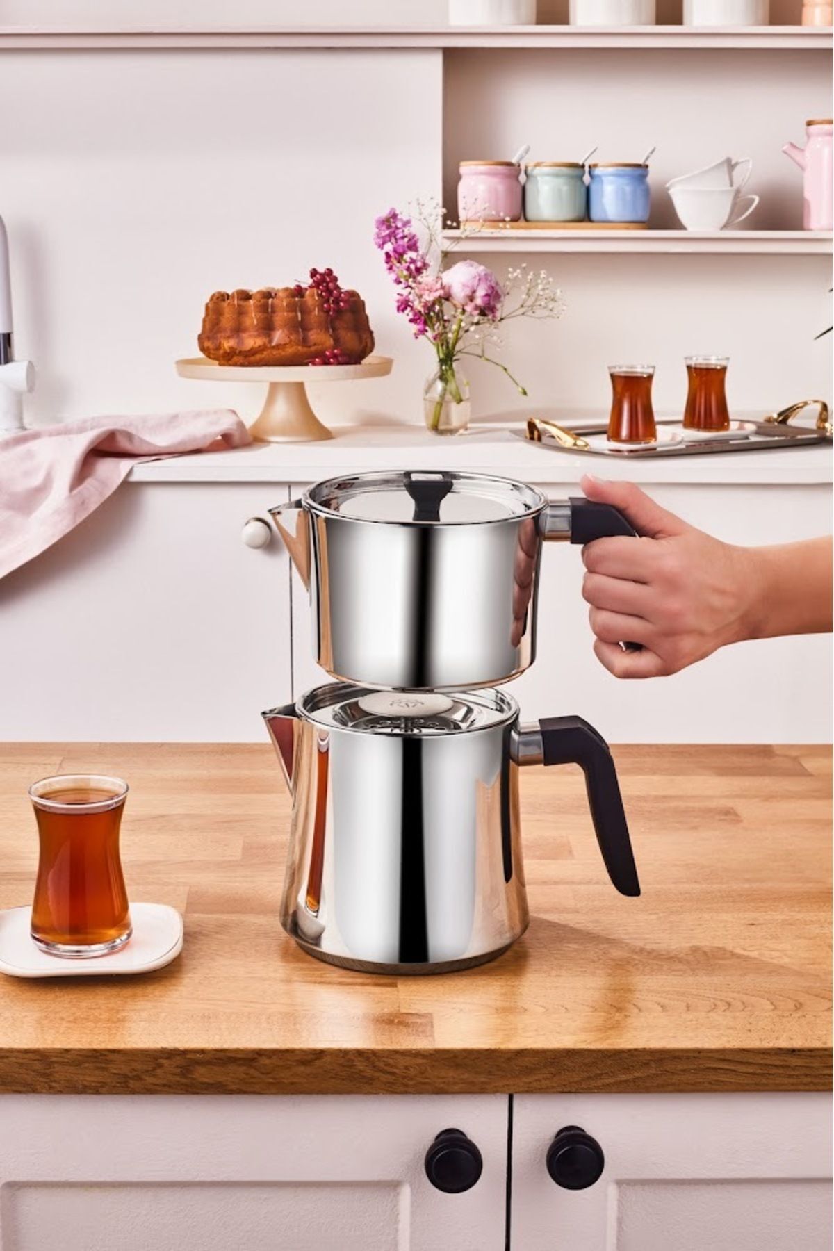 Karaca Sivuple Maxi Teapot Set, Black - MALLTURK