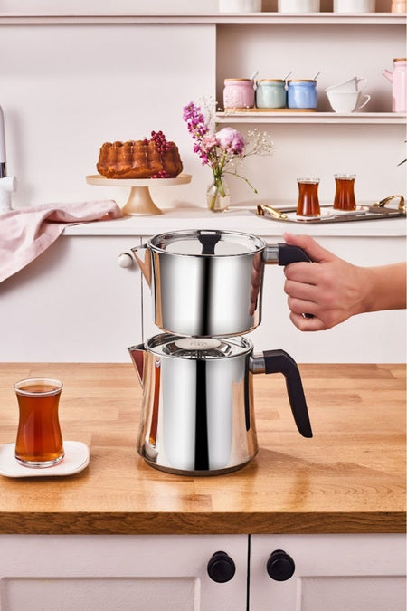Karaca Sivuple Maxi Teapot Set, Black - MALLTURK