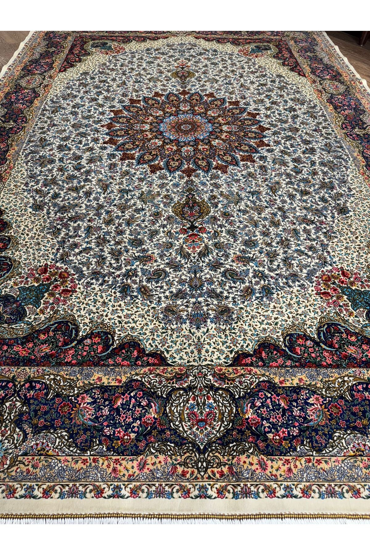 Rustikev Iranian Silk Peacock Rug
