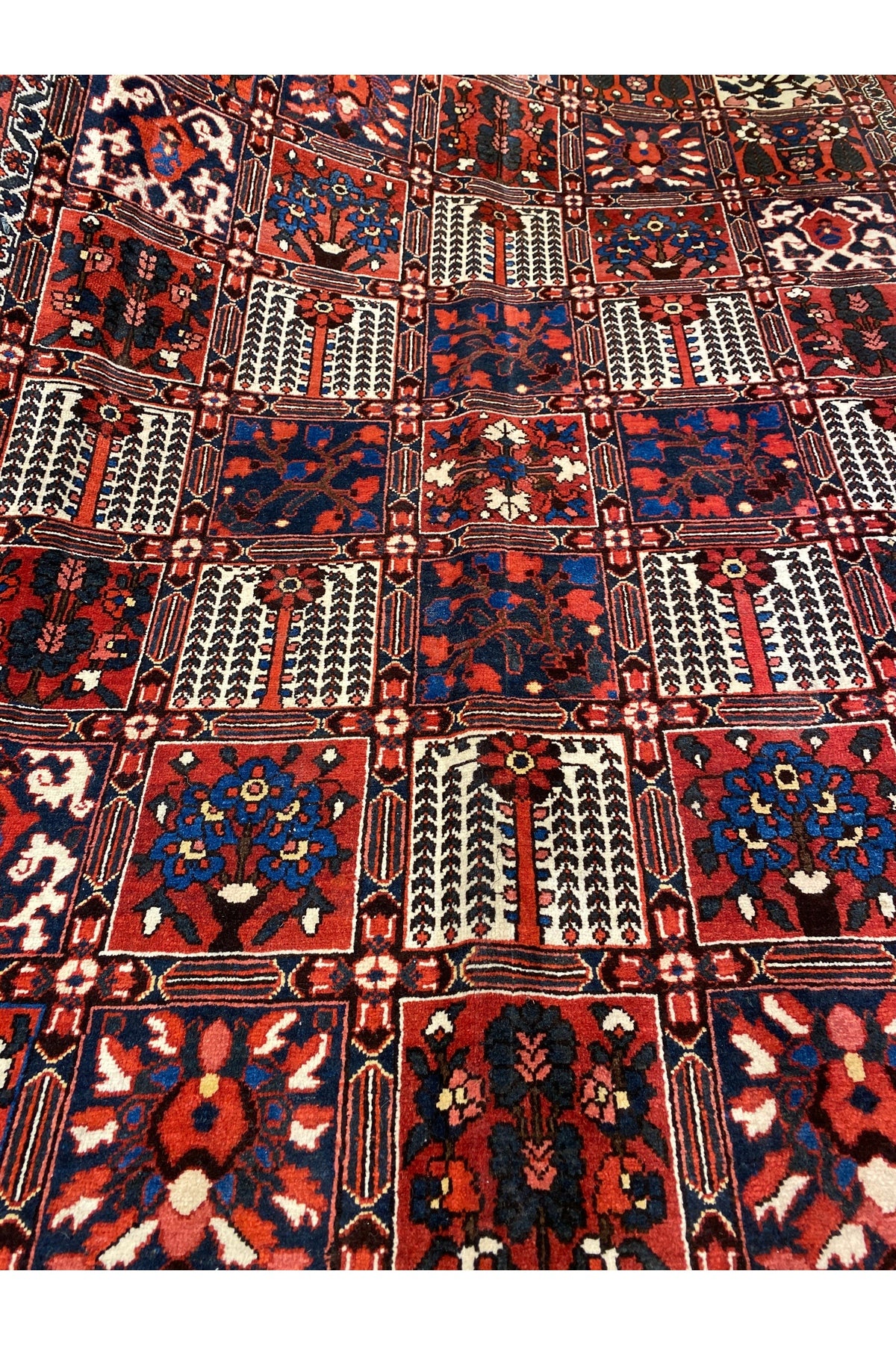 RD RAMAZAN DAG Hand Rug Art Hand-Woven Iranian Bahtiyari Rug Cotton Fringe with Wool Weave Natural Dye Size 3x2
