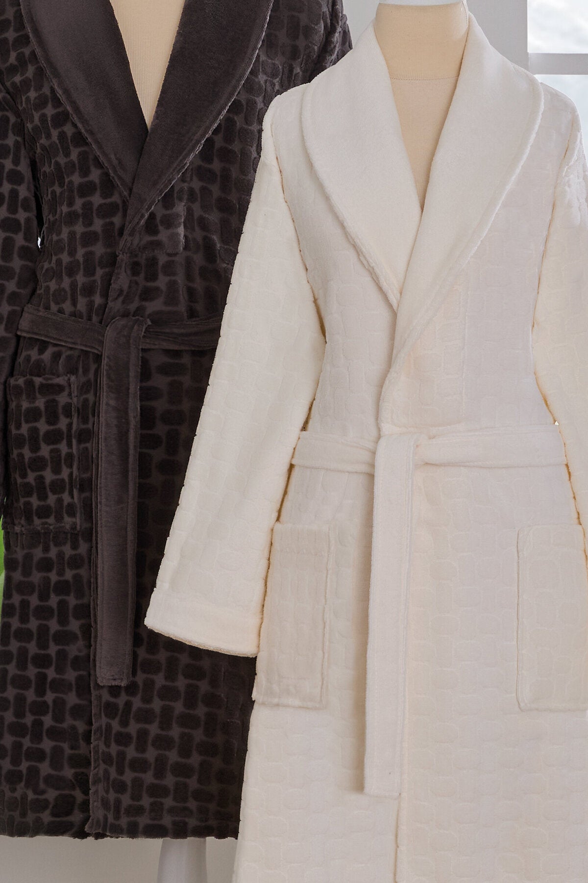 Ozdilek Tricot Velvet Family Bathrobe Set - MALLTURK