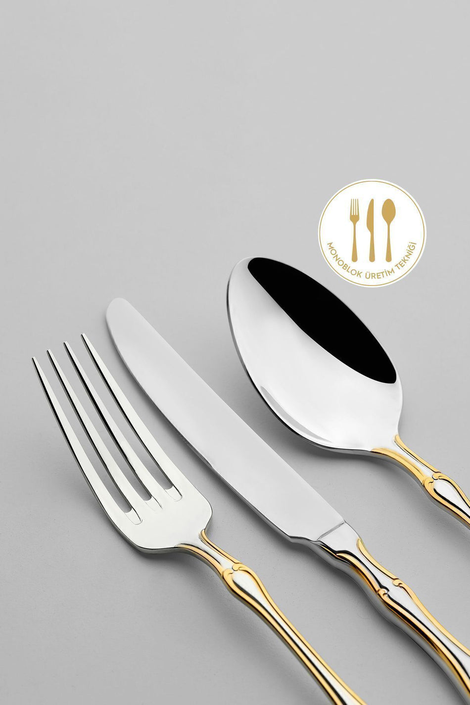 Nehir adriana altin Plain 12 Place Setting 89 Piece Boxed Flatware Set - MALLTURK