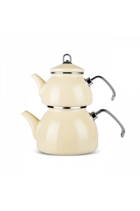 Karaca Erva Enamel induction Base Teapot Cream - MALLTURK