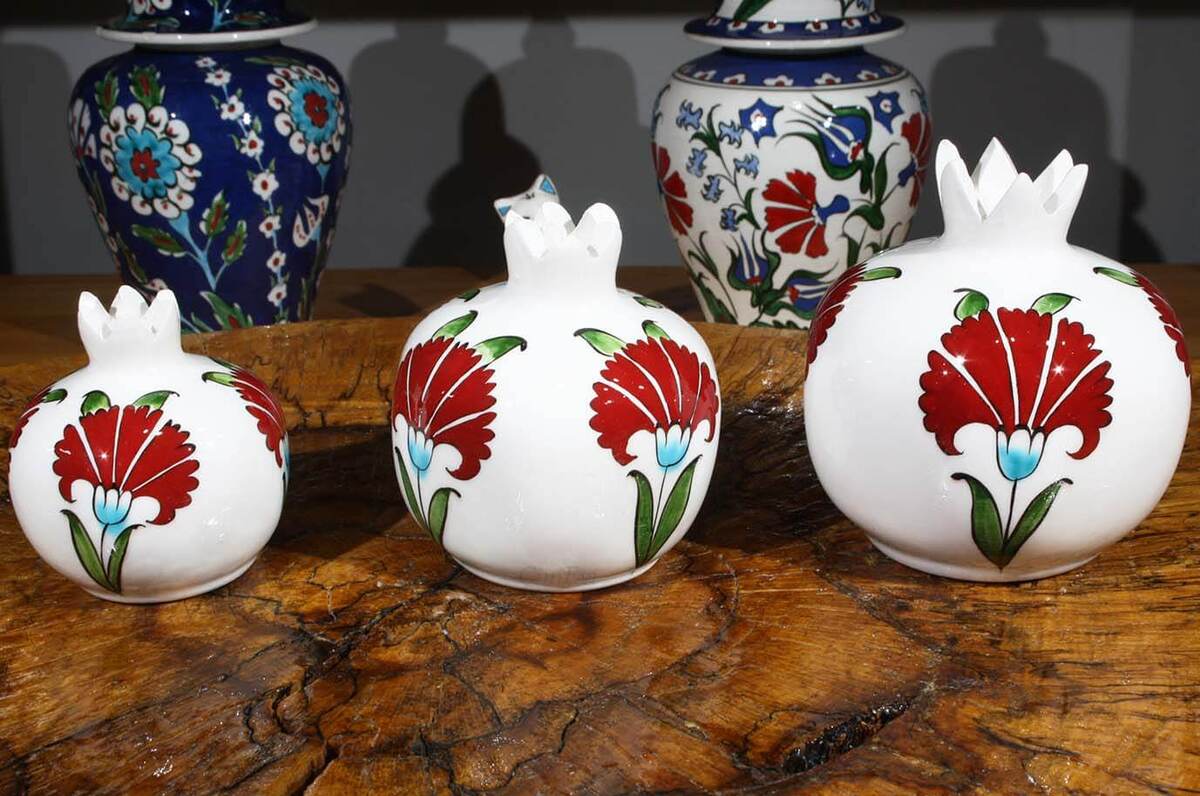 Cini Evi Carnation Patterned Pomegranate Set - MALLTURK