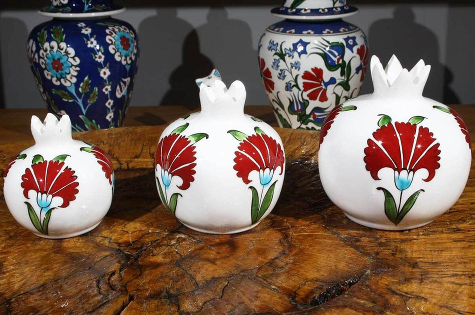Cini Evi Carnation Patterned Pomegranate Set - MALLTURK