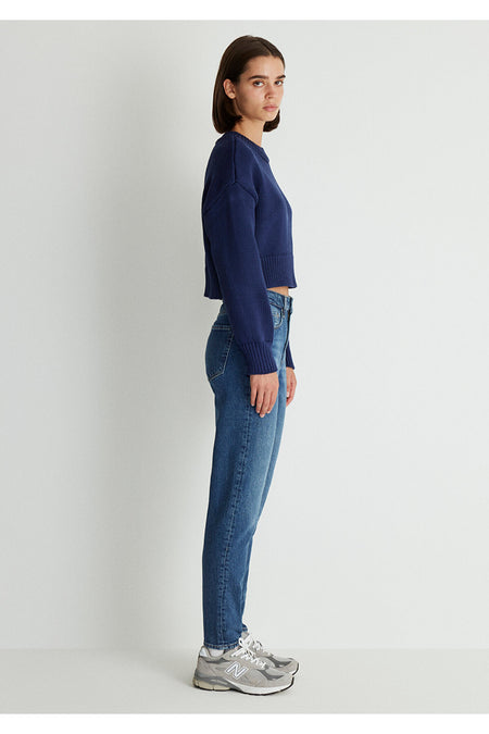 Cindy Classic Denim Shaded Dark Mavi Jeans 100277-87925 - MALLTURK