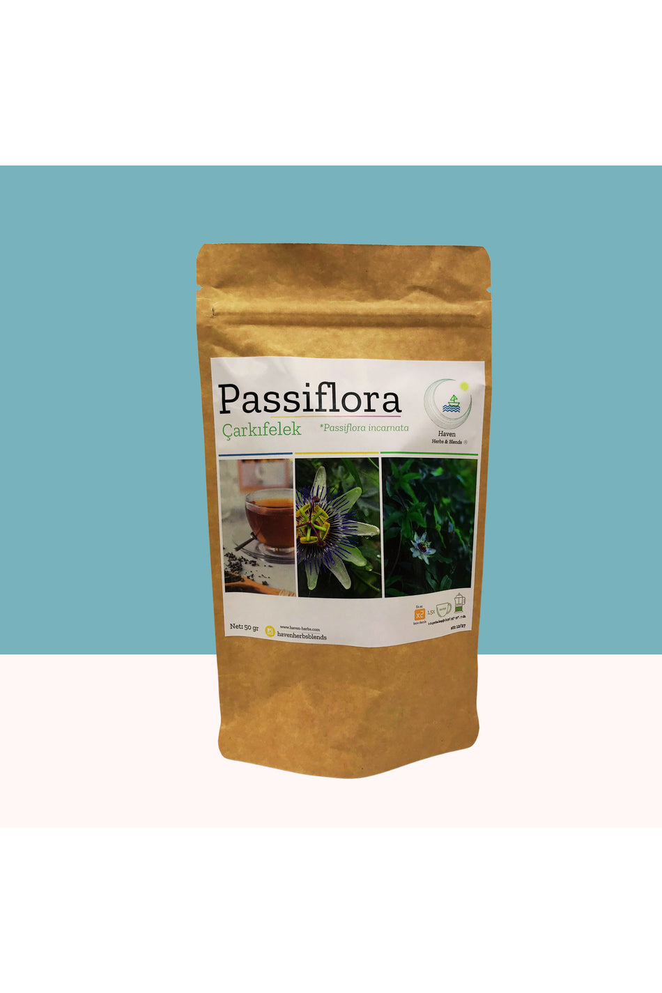 أعشاب وخلطات هيفن زهرة الآلام 50 غ | شاي زهرة الآلام (Passiflora incarnata) بنسبة 100% | أعشاب وخلطات هيفن