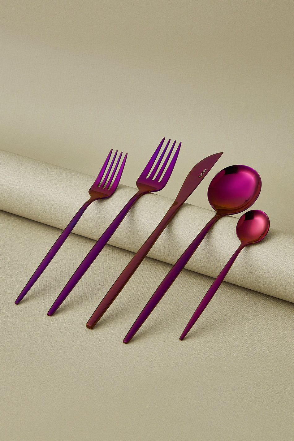 Karaca orion purple 30 Piece 6 Place Setting Flatware Set - MALLTURK