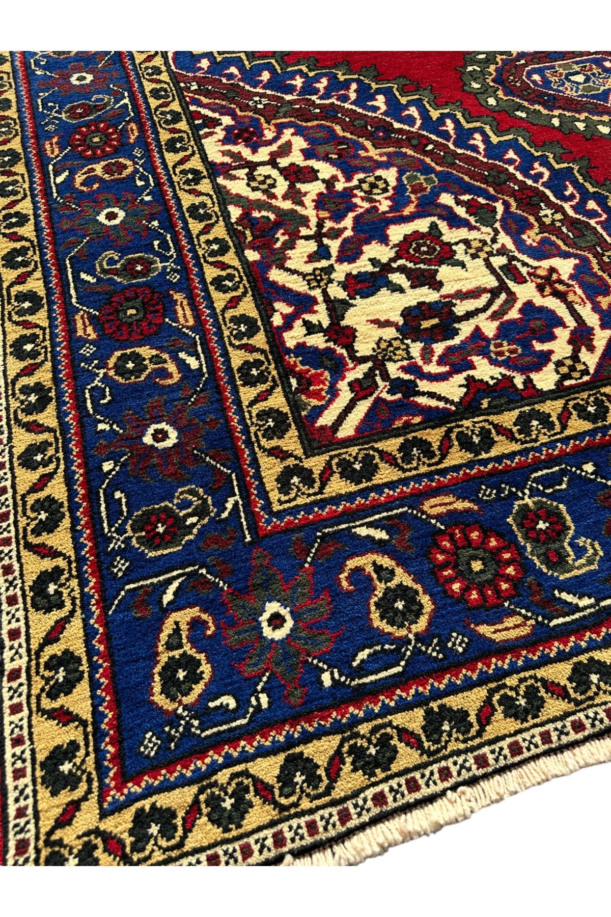 BURAK Rug Hand-Woven ISIKLAR Rug 220X390 Navy Red 8,5 M2 Large Living Room Rug - MALLTURK