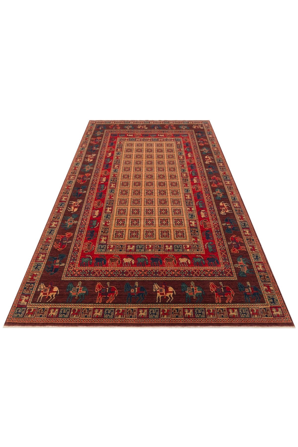 Cool Rug Mardin Brown Hand-Woven Ethnic Bordered Anatolian Motif Antique Timeless Vintage Living Room Living Room Rug - MALLTURK