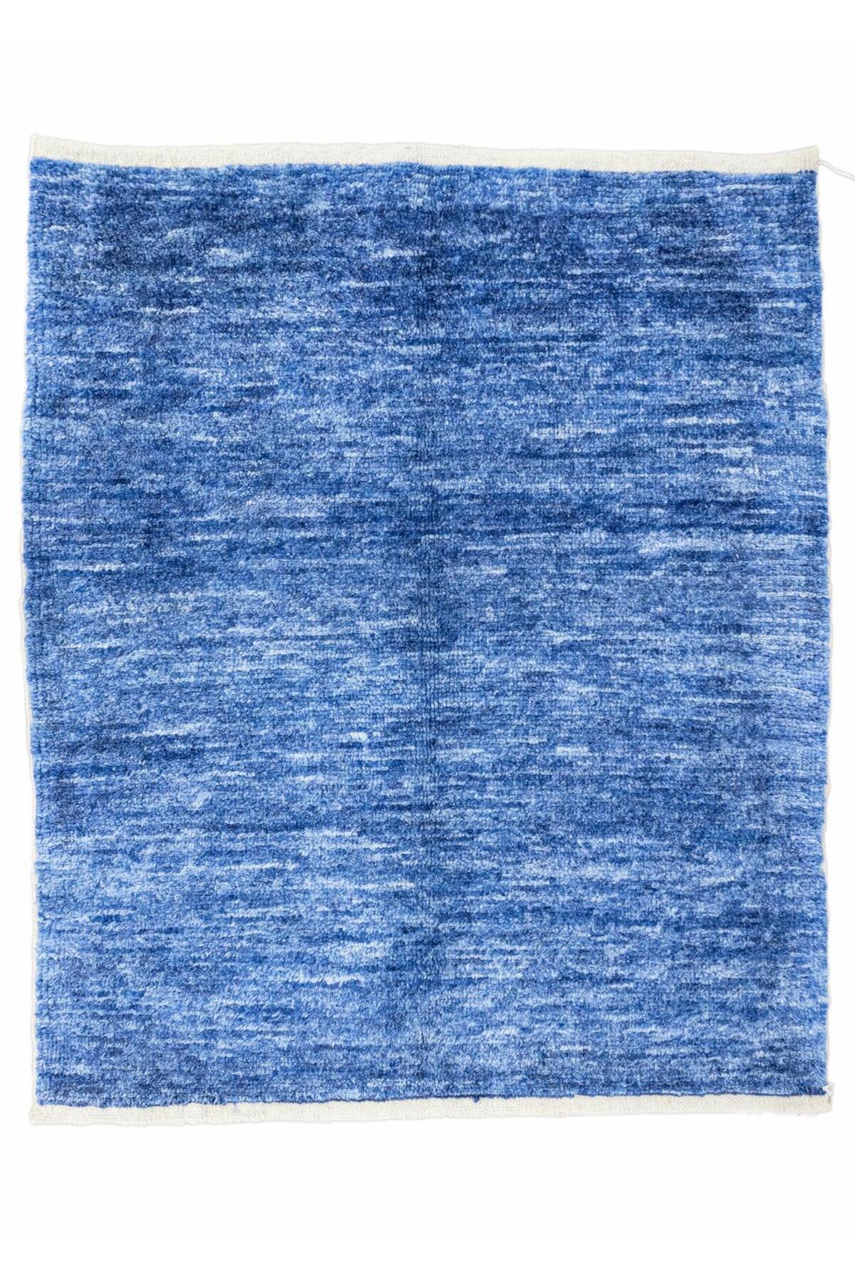Soho Antiq Kaunos Hand-Woven Blue Hemp Rug 104x114 cm - MALLTURK