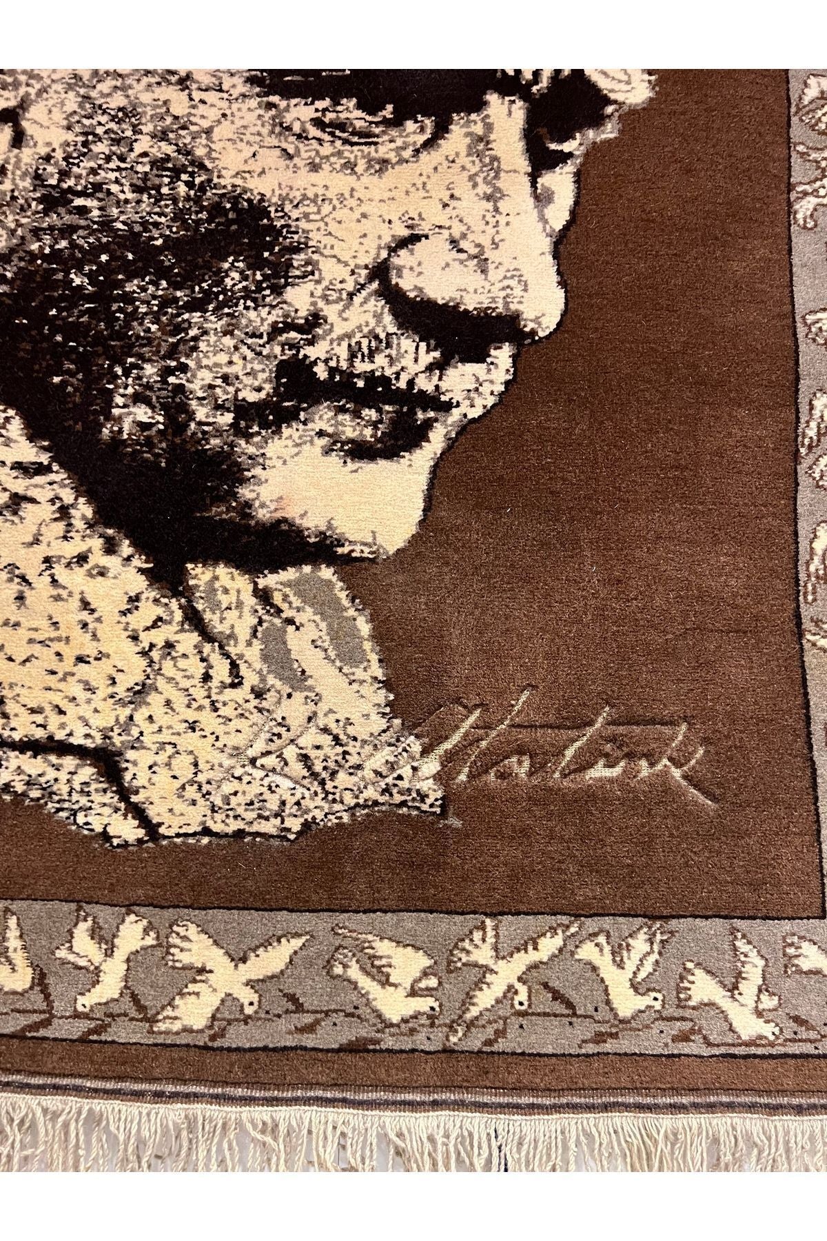 RD RAMAZAN DAG Hand Rug Art Hand-Woven Gazi Mustafa Kemal Ataturk Wall Rug Size - MALLTURK