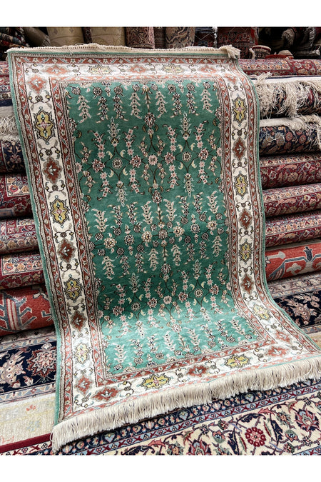 RD RAMAZAN DAG Hand Rug Art Hand-Woven Chinese Silk Rug 1.50x92 - MALLTURK
