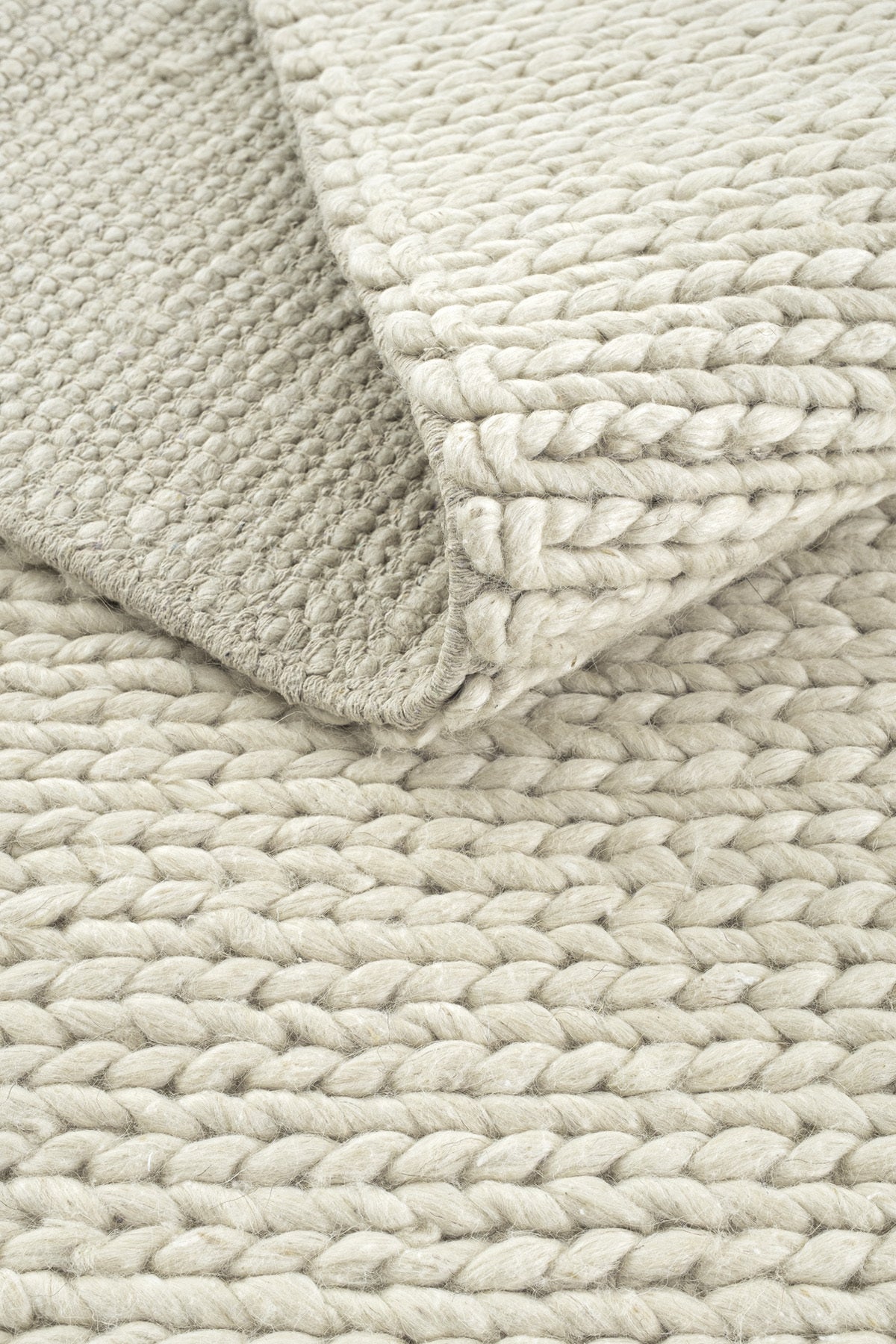 Cool Rug Elegance Cream Wool Rug Natural Living Room Rug Entryway Hallway Rug Runner Hand-Woven Rug Knitted Handmade Rug