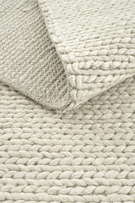 Cool Rug Elegance Cream Wool Rug Natural Living Room Rug Entryway Hallway Rug Runner Hand-Woven Rug Knitted Handmade Rug