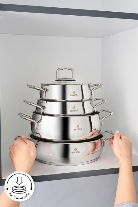 Emsan Emirgan 8 ParcaPaslanmaz Cookware Set - MALLTURK