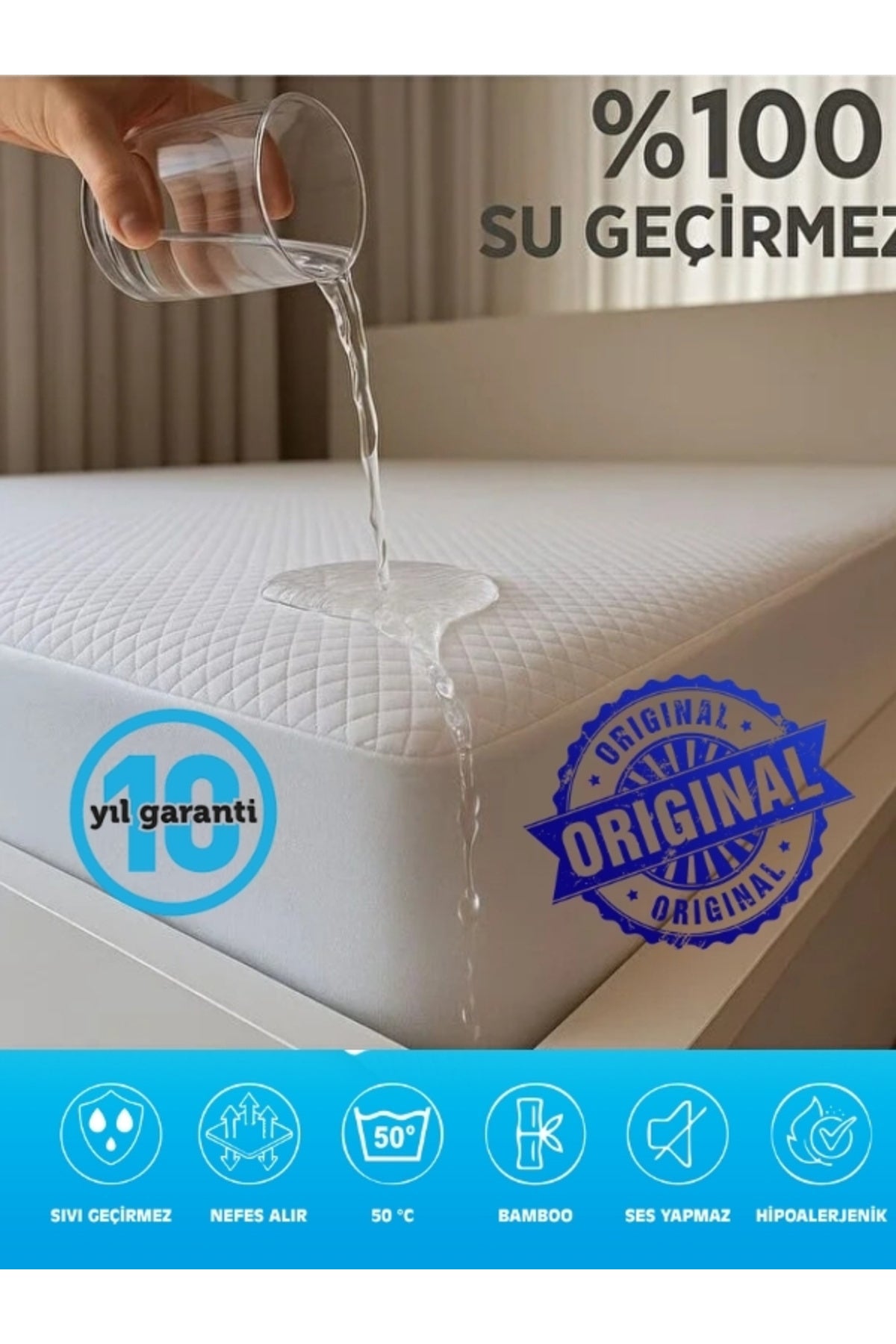 BIVA Yumusak Waterproof Bamboo Quilted Mattress Protector - MALLTURK